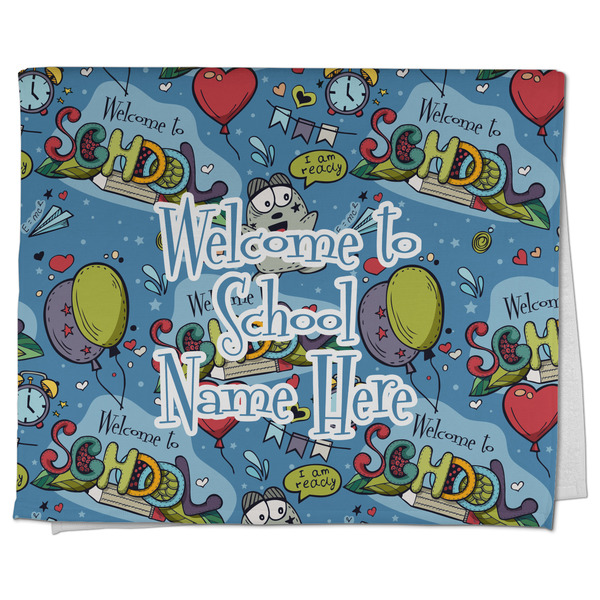 Custom Welcome to School Kitchen Towel - Poly Cotton w/ Name or Text