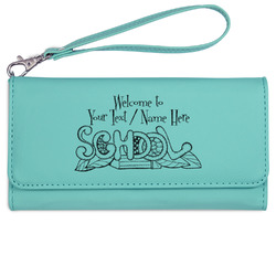 Welcome to School Ladies Leatherette Wallet - Laser Engraved- Teal (Personalized)