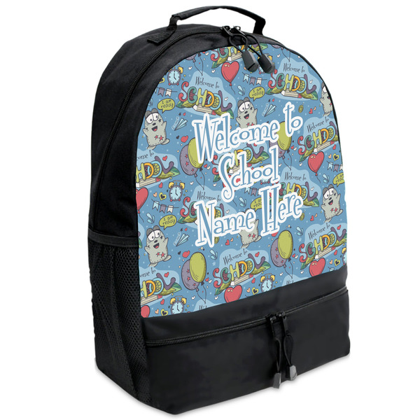 Custom Welcome to School Backpacks - Black (Personalized)