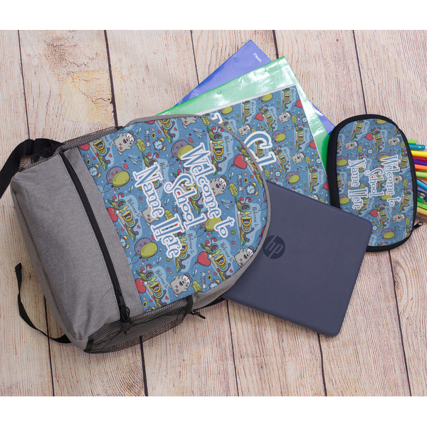 Welcome to School Large Backpack - Gray - With Stuff