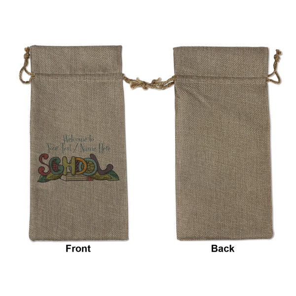 Welcome to School Large Burlap Gift Bags - Front Approval