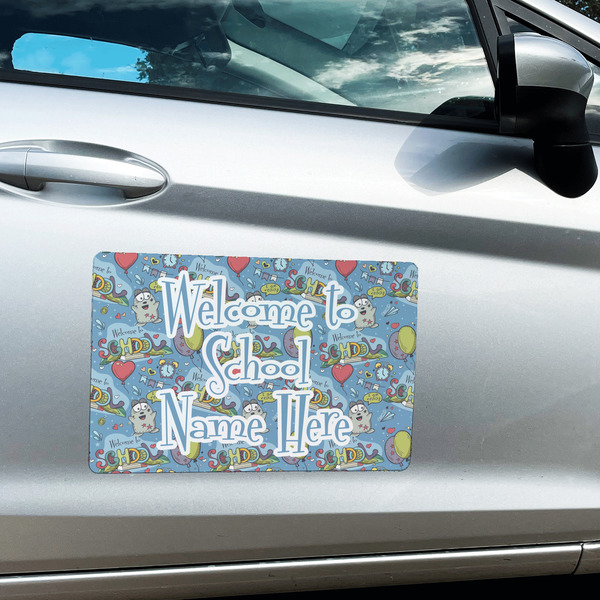 Welcome to School Large Rectangle Car Magnets- In Context