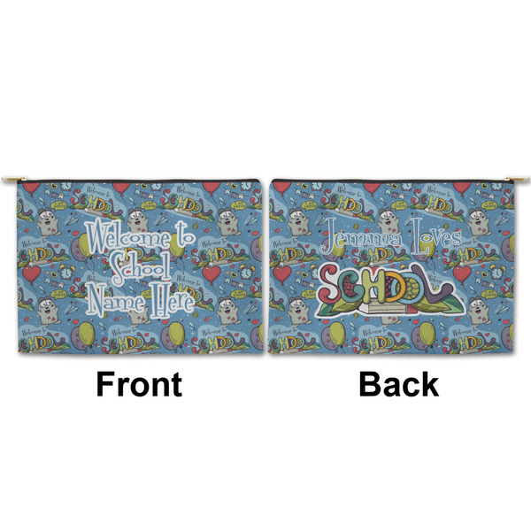 Welcome to School Large Zipper Pouch Approval (Front and Back)