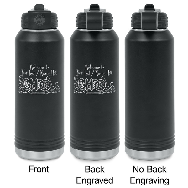 Welcome to School Laser Engraved Water Bottles - 2 Styles - Front & Back View