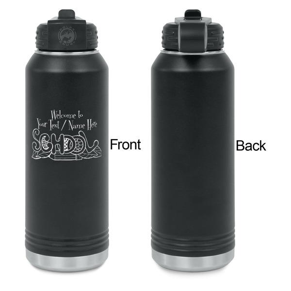 Welcome to School Laser Engraved Water Bottles - Front Engraving - Front & Back View