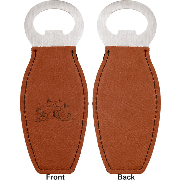 Welcome to School Leather Bar Bottle Opener - Front and Back (single sided)