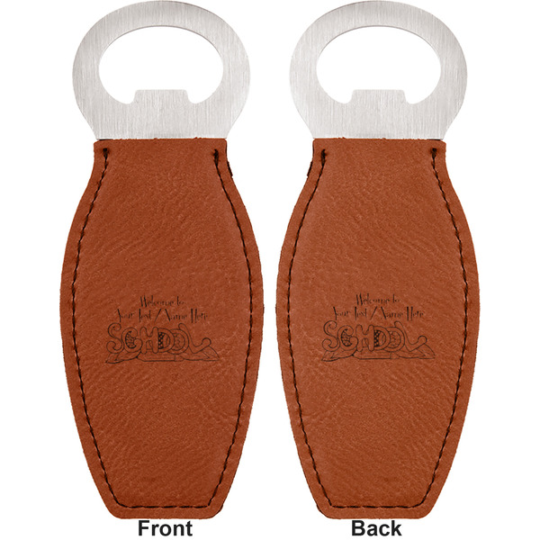 Welcome to School Leather Bar Bottle Opener - Front and Back