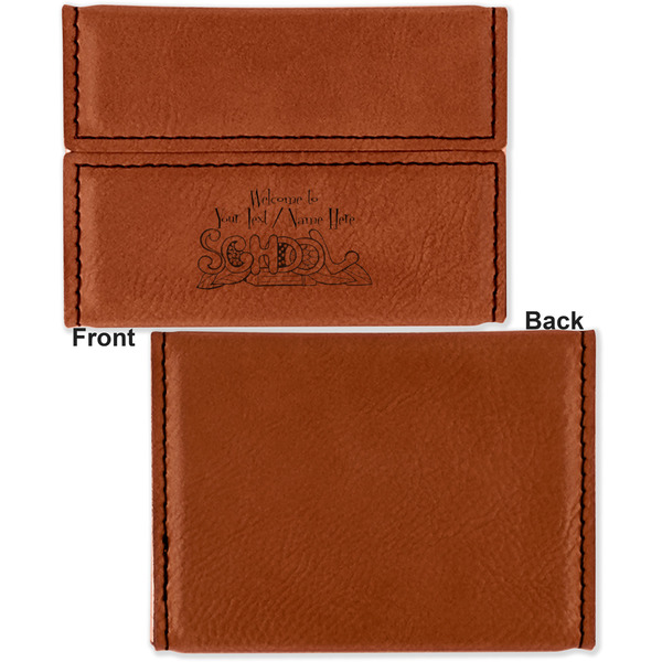 Welcome to School Leather Business Card Holder Front Back Single Sided - Apvl