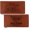 Welcome to School Leather Checkbook Holder Front and Back