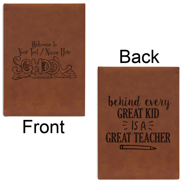 Welcome to School Leatherette Journals - Large - Double Sided - Front & Back View