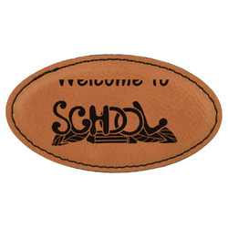 Welcome to School Leatherette Oval Name Badge with Magnet (Personalized)