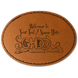 Welcome to School Faux Leather Iron On Patch - Oval (Personalized)