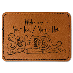 Welcome to School Faux Leather Iron On Patch - Rectangle (Personalized)