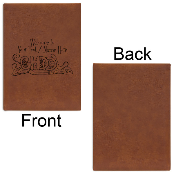 Welcome to School Leatherette Sketchbooks - Large - Single Sided - Front & Back View