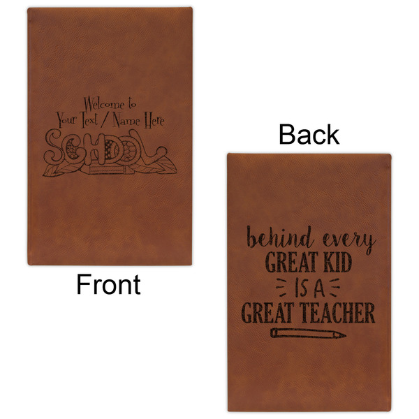 Welcome to School Leatherette Sketchbooks - Small - Double Sided - Front & Back View