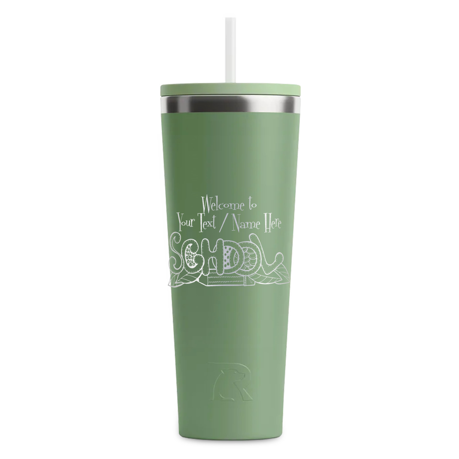 https://www.youcustomizeit.com/common/MAKE/2463811/Welcome-to-School-Light-Green-RTIC-Everyday-Tumbler-28-oz-Front.jpg?lm=1698263805