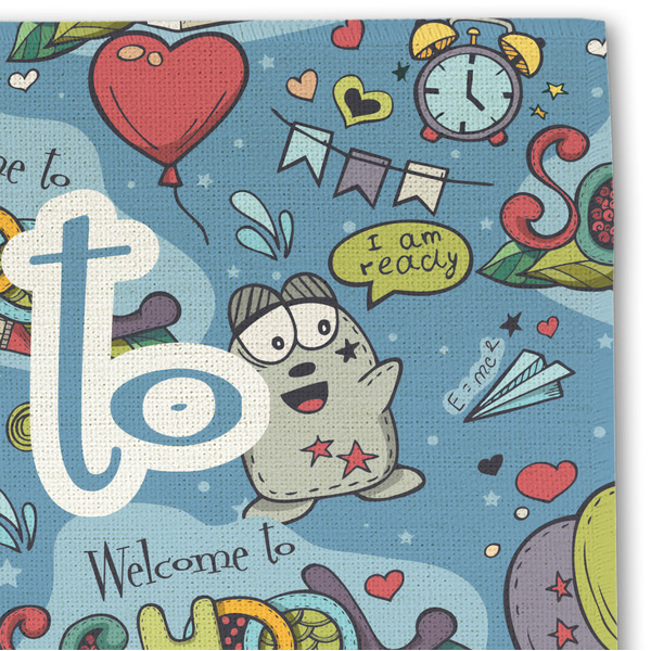 Welcome to School Linen Placemat - DETAIL