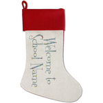 Welcome to School Red Linen Stocking (Personalized)