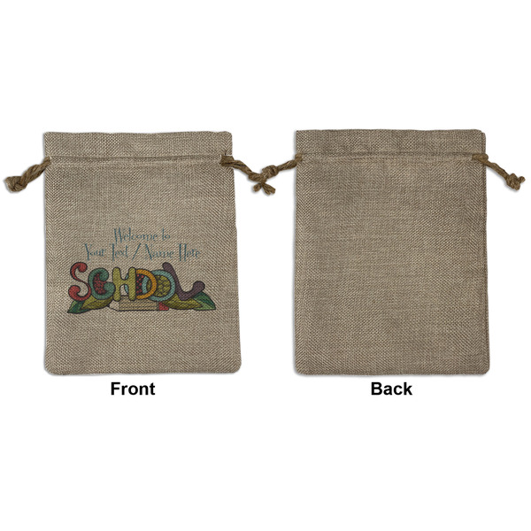 Welcome to School Medium Burlap Gift Bag - Front Approval