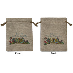 Welcome to School Medium Burlap Gift Bag - Front & Back (Personalized)
