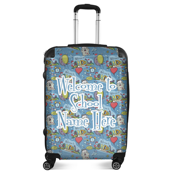 Custom Welcome to School Suitcase - 24" Medium - Checked (Personalized)