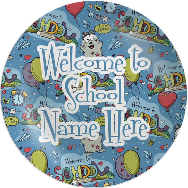 Custom Welcome to School Melamine Plate (Personalized)