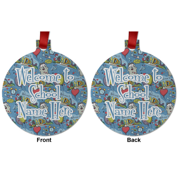 Welcome to School Metal Ball Ornament - Front and Back