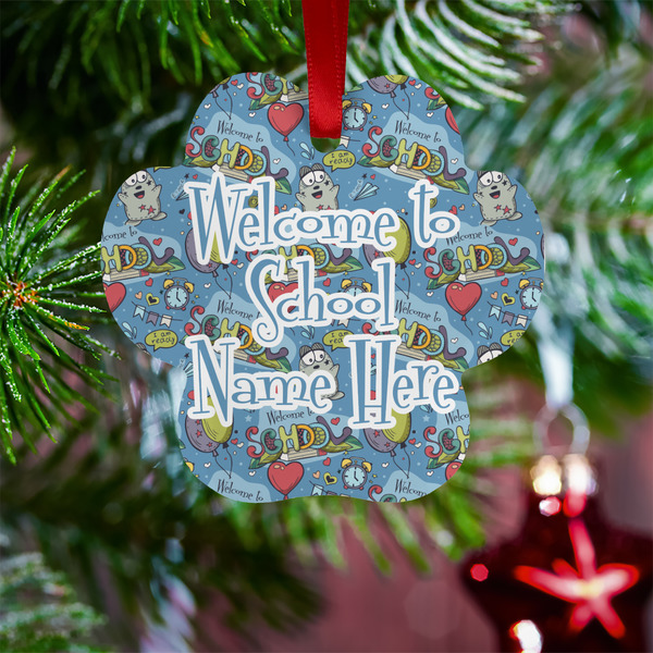 Welcome to School Metal Paw Ornament - Lifestyle