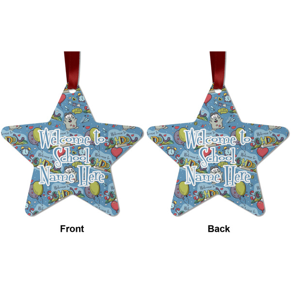Welcome to School Metal Star Ornament - Front and Back