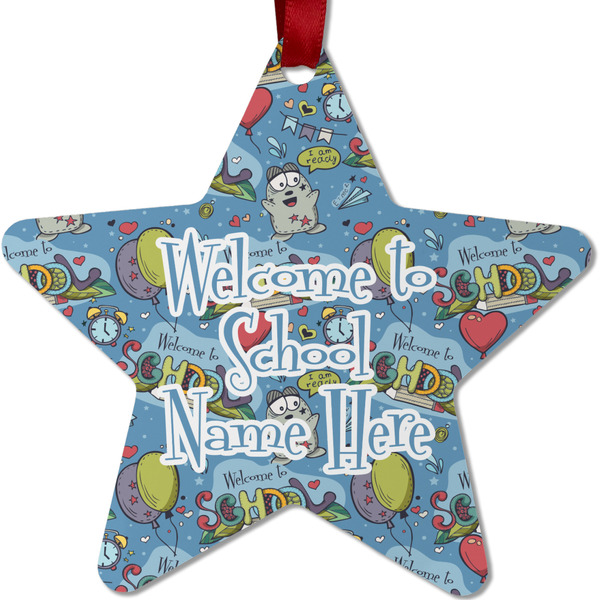 Welcome to School Metal Star Ornament - Front