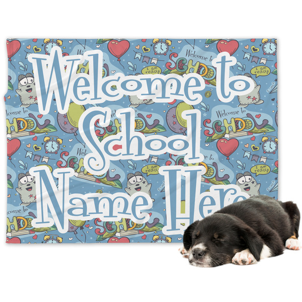 Custom Welcome to School Dog Blanket - Large (Personalized)