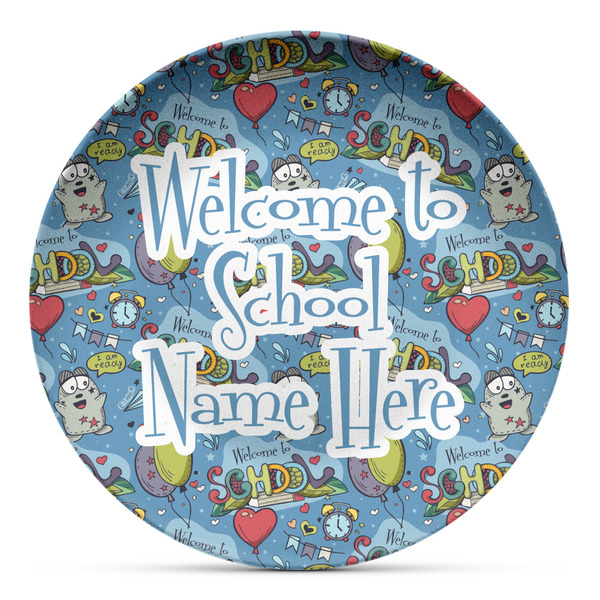 Custom Welcome to School Microwave Safe Plastic Plate - Composite Polymer (Personalized)