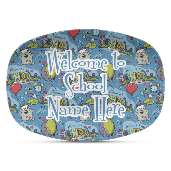 Custom Welcome to School Plastic Platter - Microwave & Oven Safe Composite Polymer (Personalized)