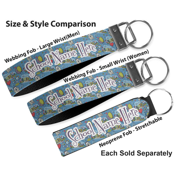 Welcome to School Multiple Key Ring comparison sizes