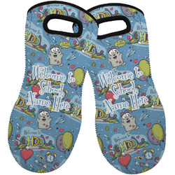 Welcome to School Neoprene Oven Mitts - Set of 2 w/ Name or Text