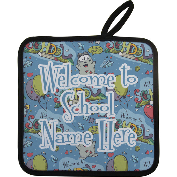 Custom Welcome to School Pot Holder w/ Name or Text
