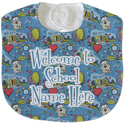 Welcome to School Velour Baby Bib w/ Name or Text