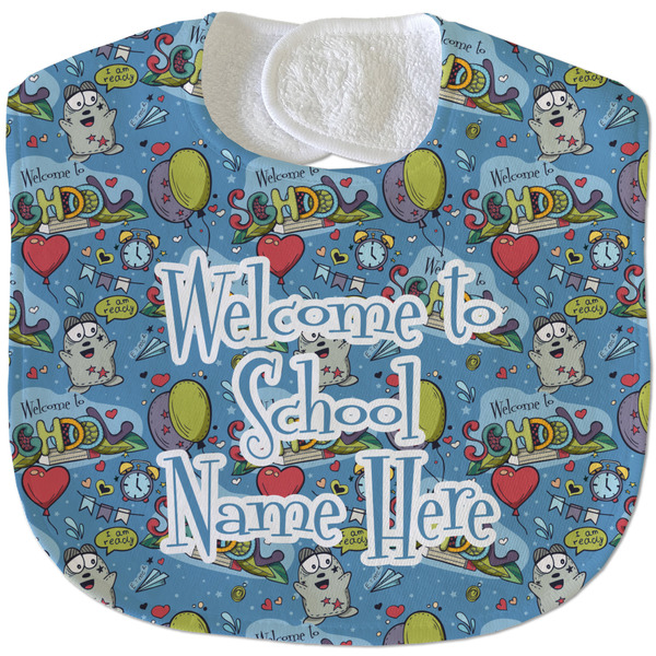 Custom Welcome to School Velour Baby Bib w/ Name or Text