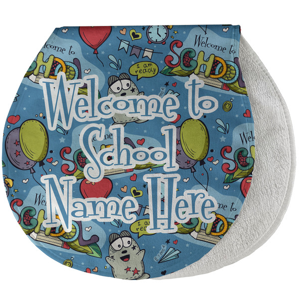 Custom Welcome to School Burp Pad - Velour w/ Name or Text