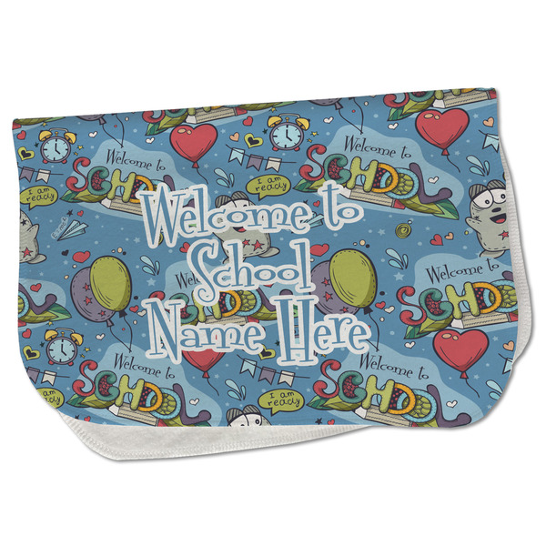 Custom Welcome to School Burp Cloth - Fleece w/ Name or Text