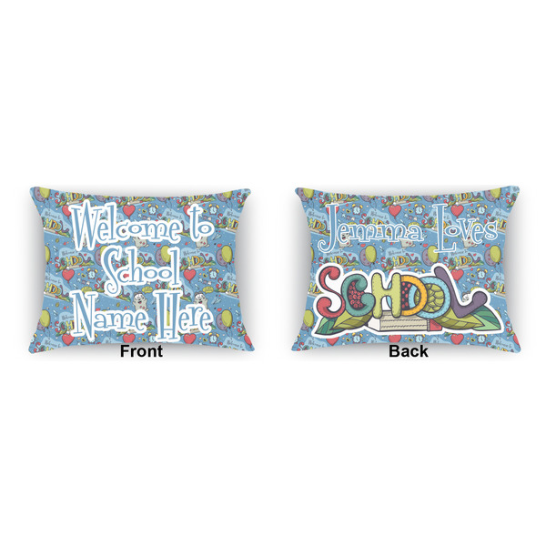 Welcome to School Outdoor Rectangular Throw Pillow (Front and Back)