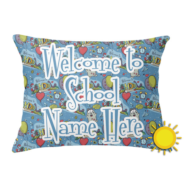 Custom Welcome to School Outdoor Throw Pillow (Rectangular) (Personalized)