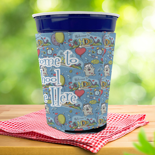 Welcome to School Party Cup Sleeves - with bottom - Lifestyle