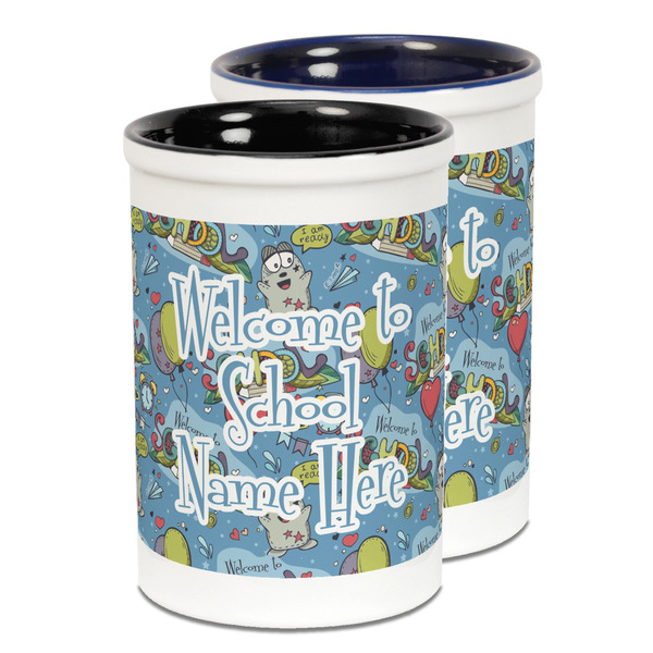 Custom Welcome to School Ceramic Pencil Holder - Large