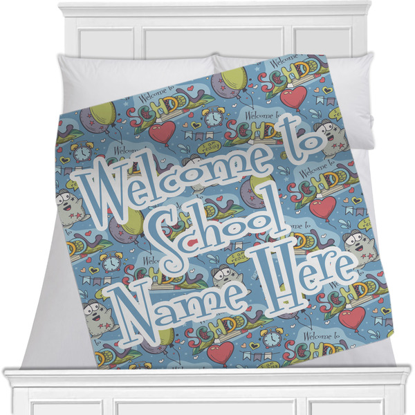 Custom Welcome to School Minky Blanket - 40"x30" - Double Sided (Personalized)