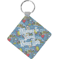 Welcome to School Diamond Plastic Keychain w/ Name or Text