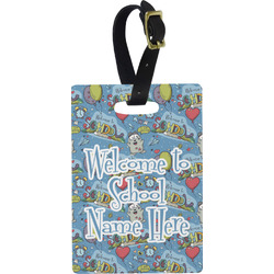 Welcome to School Plastic Luggage Tag - Rectangular w/ Name or Text