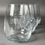 Welcome to School Stemless Wine Glasses (Set of 4) (Personalized)