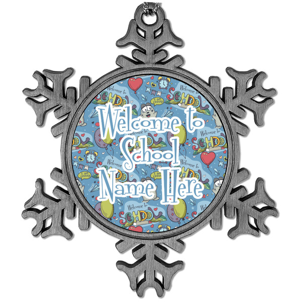 Custom Welcome to School Vintage Snowflake Ornament (Personalized)