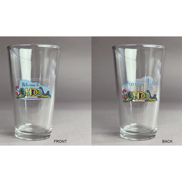 Welcome to School Pint Glass - Two Content - Approval